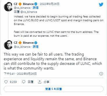 LUNC秒涨46%<strong></p>
<p>币安交易</strong>！CZ不敌「抵制币安运动」改全面销毁Lunc 交易手续费