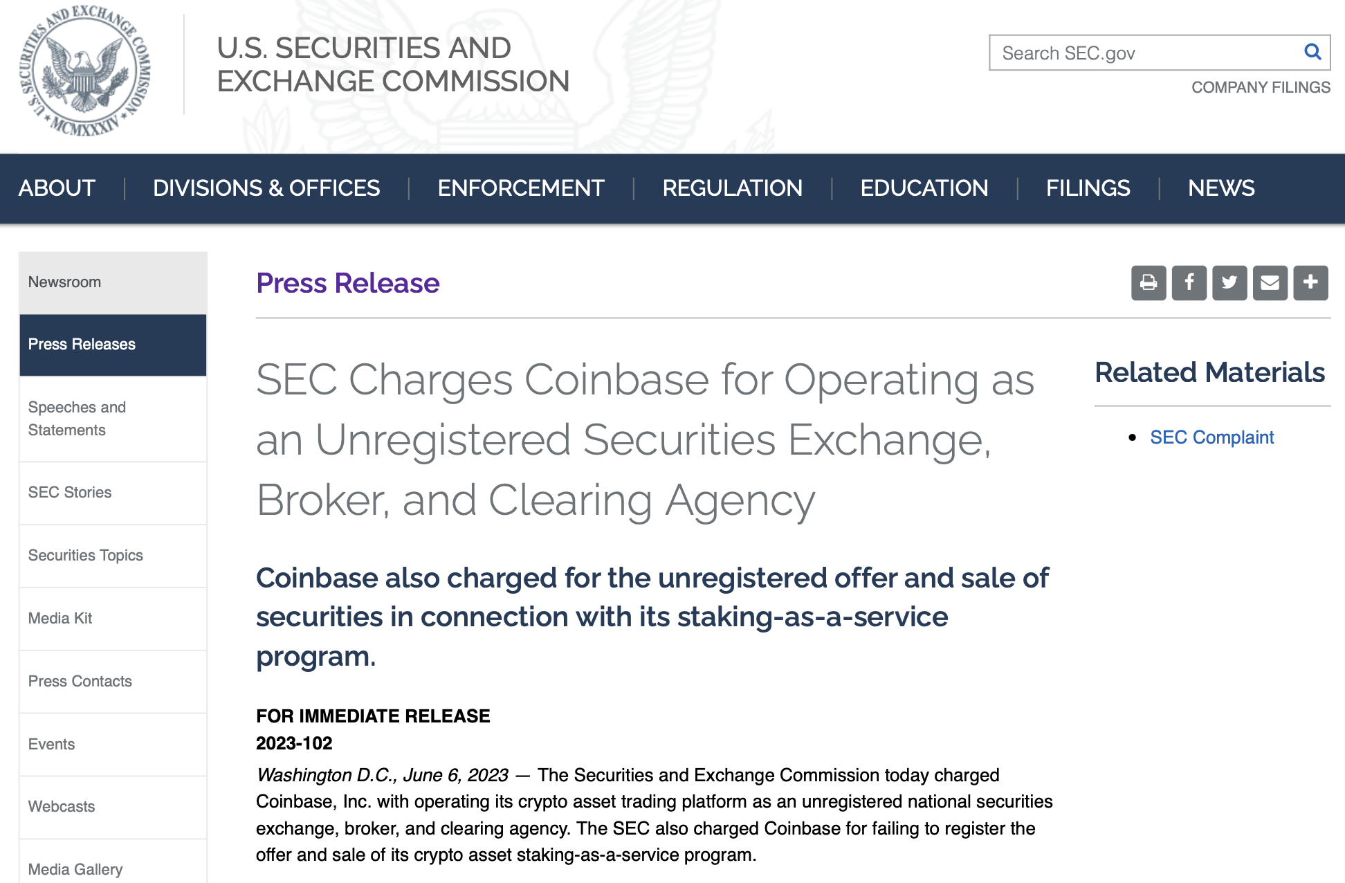 币圈监管风暴升级！币安之后<strong></p>
<p>币安消息</strong>，Coinbase也被美国SEC指控