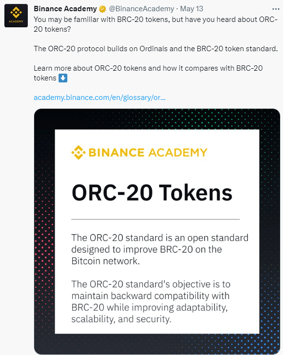 币安入局<strong></p>
<p>币安网</strong>，ORC20 是否会替代 BRC20？