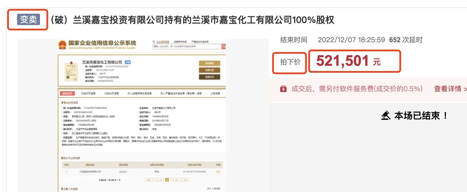 男子1元起拍52万拍下公司所控银行股份<strong></p>
<p>格林美股票</strong>,3年后估值千万被撤销,浙江兰溪多部门介入