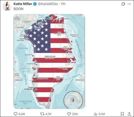 美国白宫高官之妻、保守派网红社媒发帖暗示美国要“拿下格陵兰岛”<strong></p>
<p>中石油股票</strong>，丹麦驻美大使发声：我们希望丹麦的领土完整能得到充分的尊重